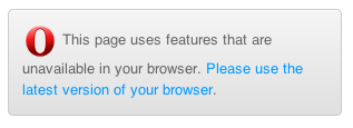 Screenshow of newer browser message